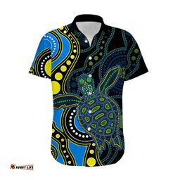 Aboriginal Turtle Hawaiian Shirt Blue Style