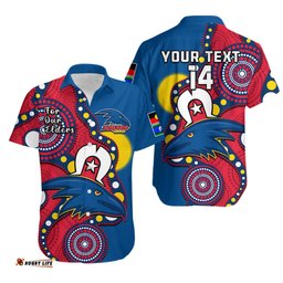 Custom Text And Number Adelaide Football NAIDOC Hawaiian Shirt Crows For Our Elders Indigenous