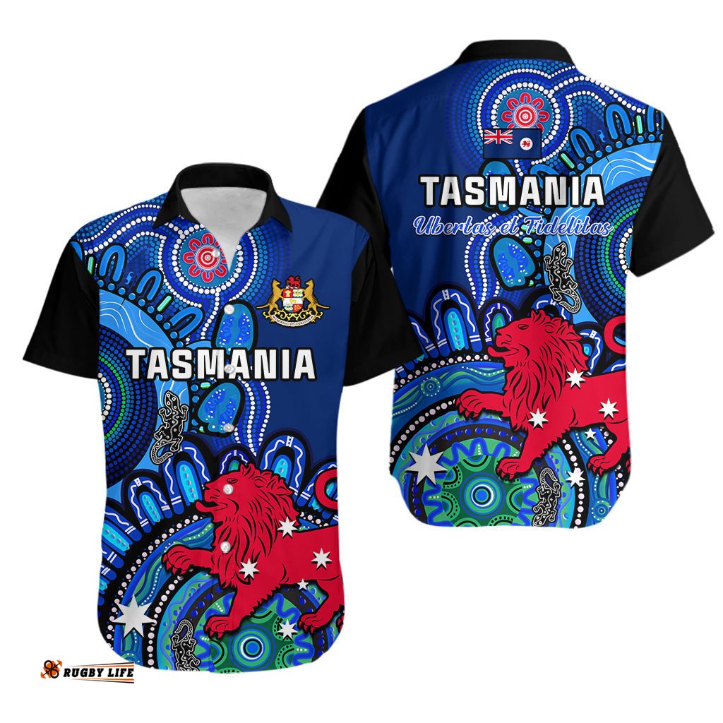 Tasmania State Hawaiian Shirt Australian Indigenous Art