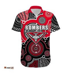 Custom Personalised And Number Bombers AFL Hawaiian Shirt Aboriginal Patterns