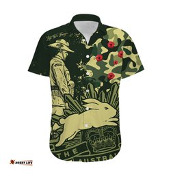 NRL ANZAC Rabbitohs Hawaiian Shirt Camouflage