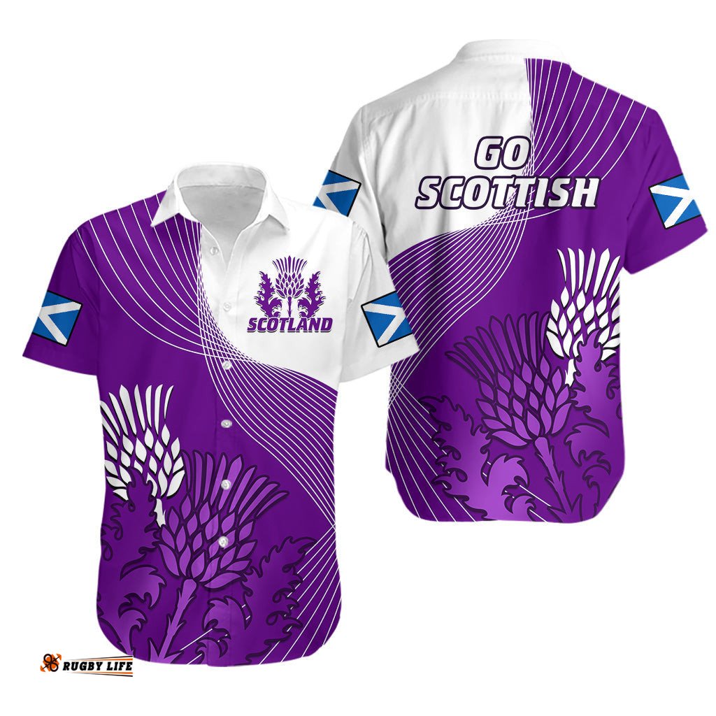 Scotland Rugby Hawaiian Shirt Thistle Unique Go Scottish Purple Version