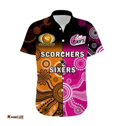 Perth Scorchers and Sydney Sixers Cricket Hawaiian Shirt Aboriginal Art