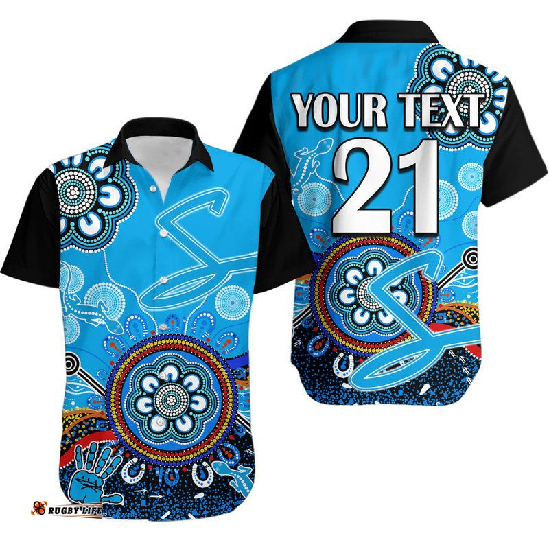 Custom Personalised Adelaide Strikers Hawaiian Shirt Cricket Indigenous Aboriginal Lizard Version