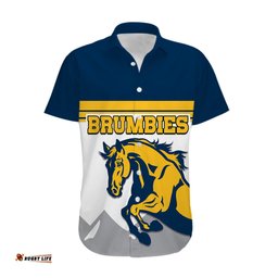 Brumbies Rugby Union Hawaiian Shirt Australia Silhouettes Of Horses