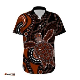 Aboriginal Turtle Hawaiian Shirt Brown Style