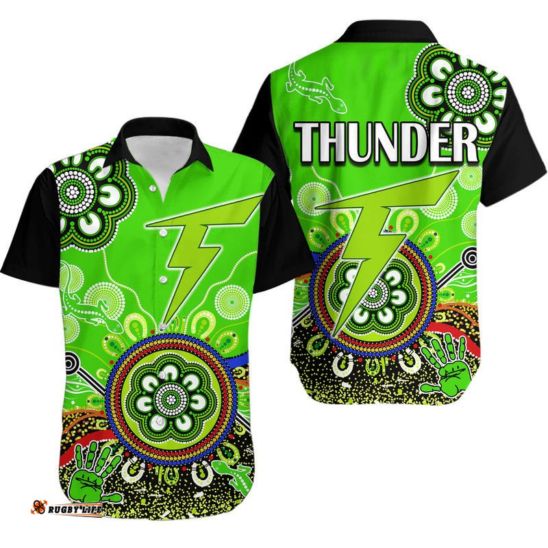 Sydney Thunder Hawaiian Shirt Cricket Indigenous Aboriginal Lizard Version