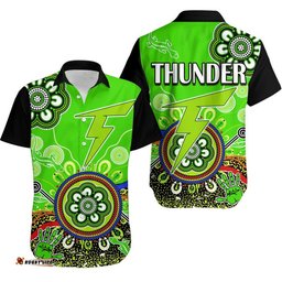 Sydney Thunder Hawaiian Shirt Cricket Indigenous Aboriginal Lizard Version
