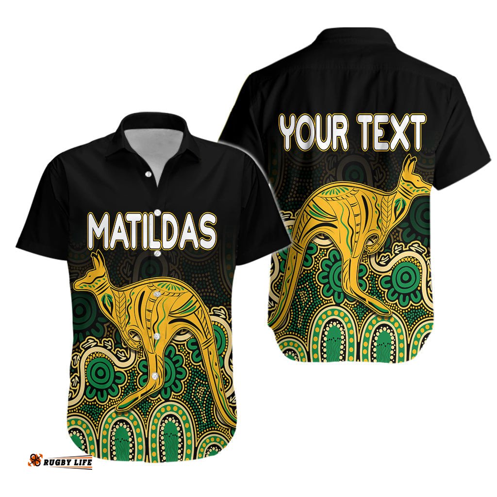 Australia Soccer Hawaiian Shirt World Cup Matildas with Kangaroo