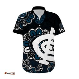 AFL Carlton Blues 1864 Aboriginal Hawaiian Shirt