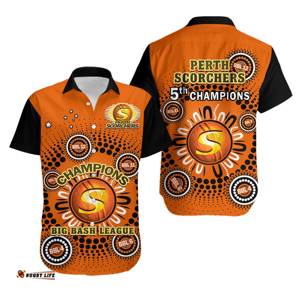 Perth Scorchers Cricket Hawaiian Shirt Indigenous 5th Champions BBL Proud