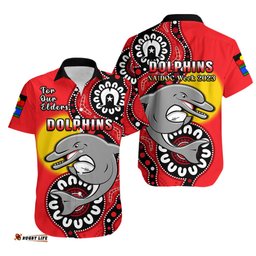 Dolphins Rugby NAIDOC Hawaiian Shirt For Our Elders Aboriginal