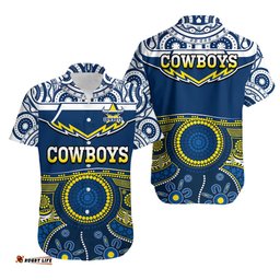 Cowboys Rugby Hawaiian Shirt Aboriginal Art