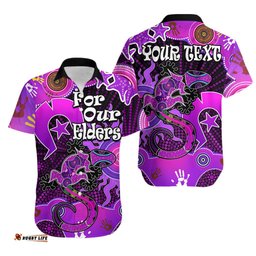 Custom Personalised Aboriginal NAIDOC Week Hawaiian Shirt Turtle Lizard Sun