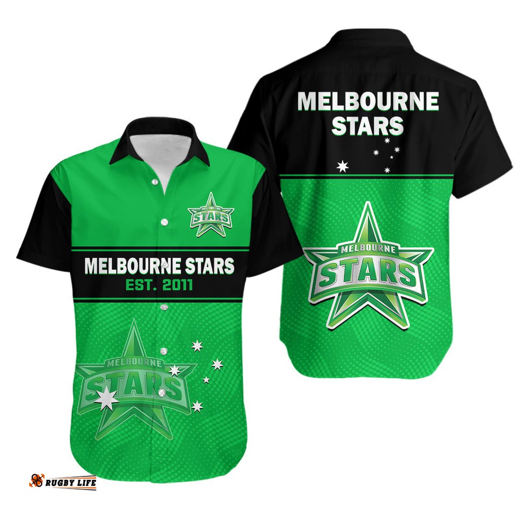 Melbourne Stars Cricket Hawaiian Shirt Est 2011 Sporty