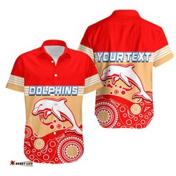 Custom Personalised Dolphins Rugby Hawaiian Shirt Aboriginal Simple