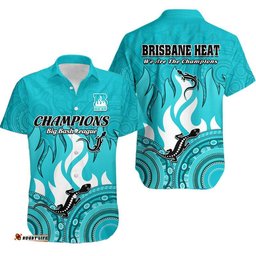 Brisbane Heat Cricket Champions Hawaiian Shirt Lizard Indigenous Aboriginal