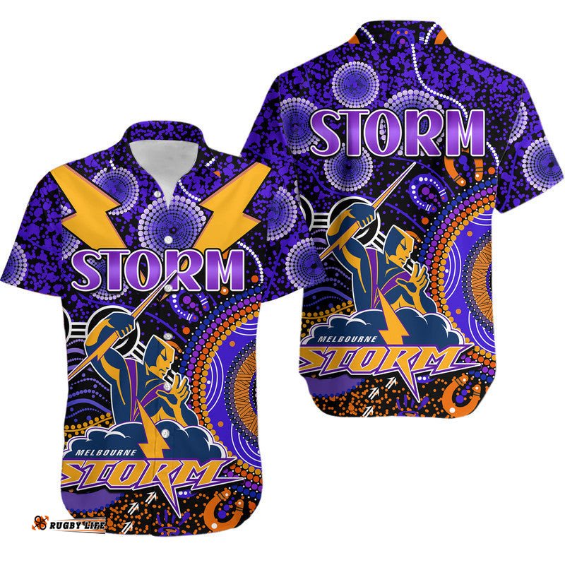 Storm Rugby Hawaiian Shirt Aboriginal Dots Verion