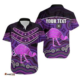 Custom Personalised Emu Aboriginal Boomerang Hawaiian Shirt No.5