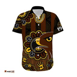 Custom Personalised AFL Hawthorn Hawks 1902 Aboriginal Hawaiian Shirt