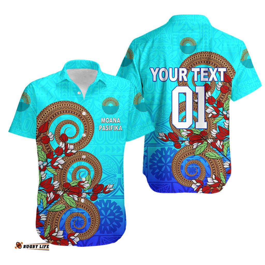 Custom Personalised Moana Pasifika Super Rugby Tapa Pacific Island Tapa Tagimaucia Vibes Hawaiian Shirt