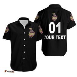 Custom Personalised Abu Dhabi Knight Riders ILT20 ADKR Cricket Simplified Vibes Black Hawaiian Shirt