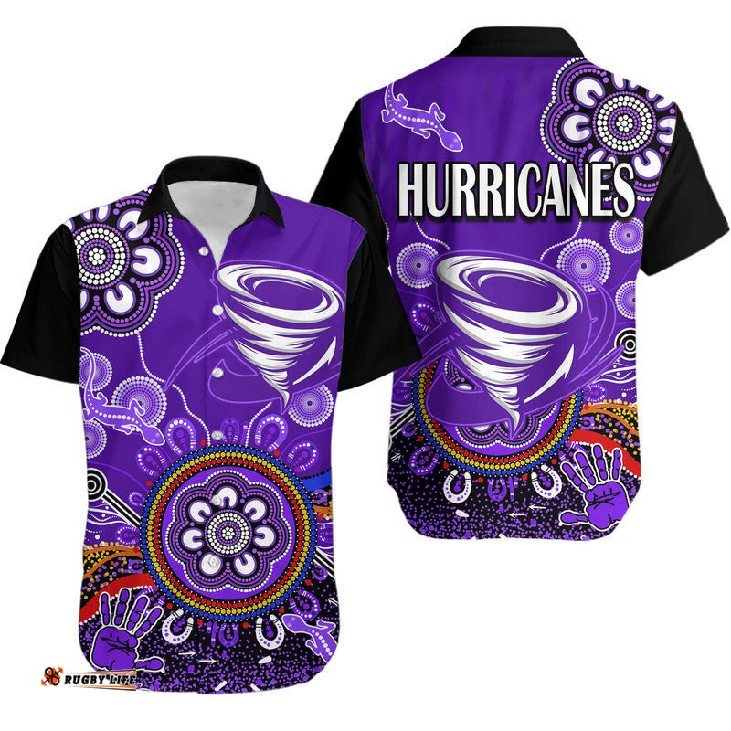 Hobart Hurricanes Hawaiian Shirt Cricket Indigenous Aboriginal Lizard Version