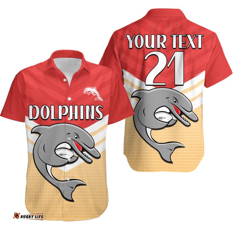 Custom Text And Number Redcliffe Dolphins Rugby Hawaiian Shirt Simple Style