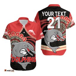 Custom Personalised NRL Redcliffe Dolphins Hawaiian Shirt