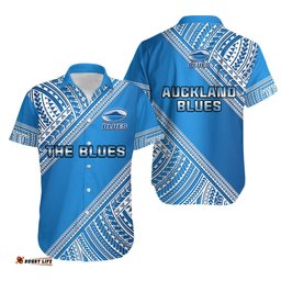 Blues Rugby Hawaiian Shirt Aotearoa Super Auckland Polynesian Pattern
