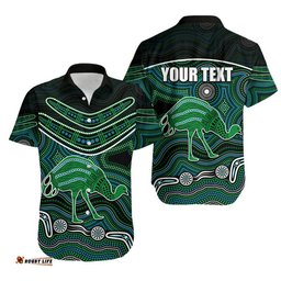 Custom Personalised Emu Aboriginal Boomerang Hawaiian Shirt No.3