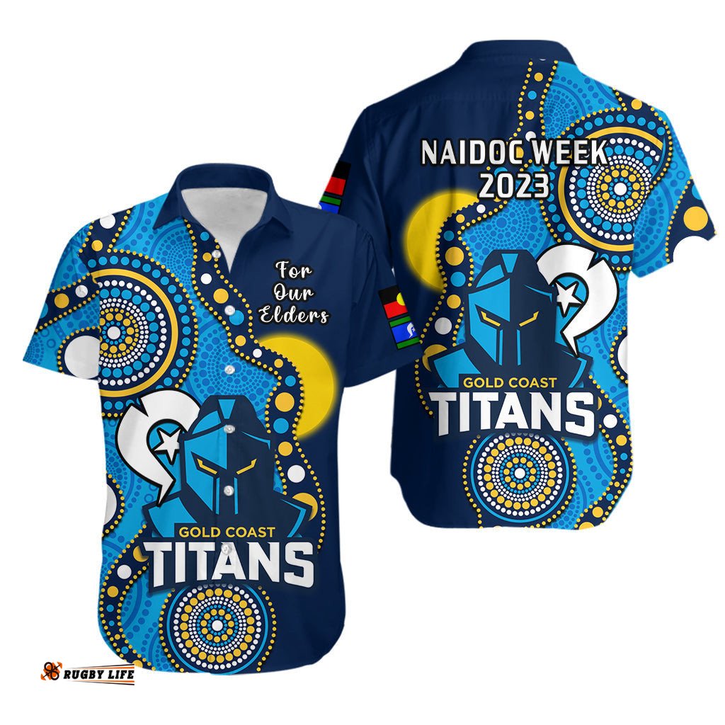 Titans Rugby NAIDOC Hawaiian Shirt Indigenous For Our Elders