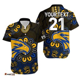 Custom Personalised AFL West Coast Eagles 1986 Aboriginal Hawaiian Shirt