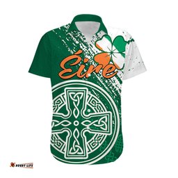 Ireland Celtic Knot Shamrock Hawaiian Shirt