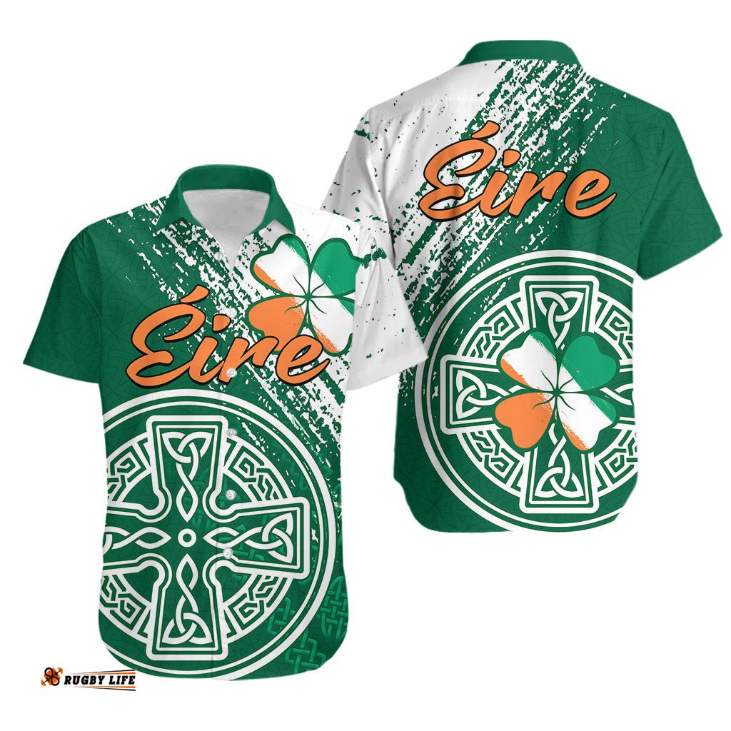 Ireland Celtic Knot Shamrock Hawaiian Shirt