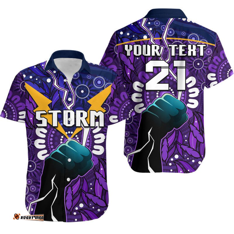 Custom Personalised Storm Rugby Hawaiian Shirt Indigenous With Thunder Go Storm