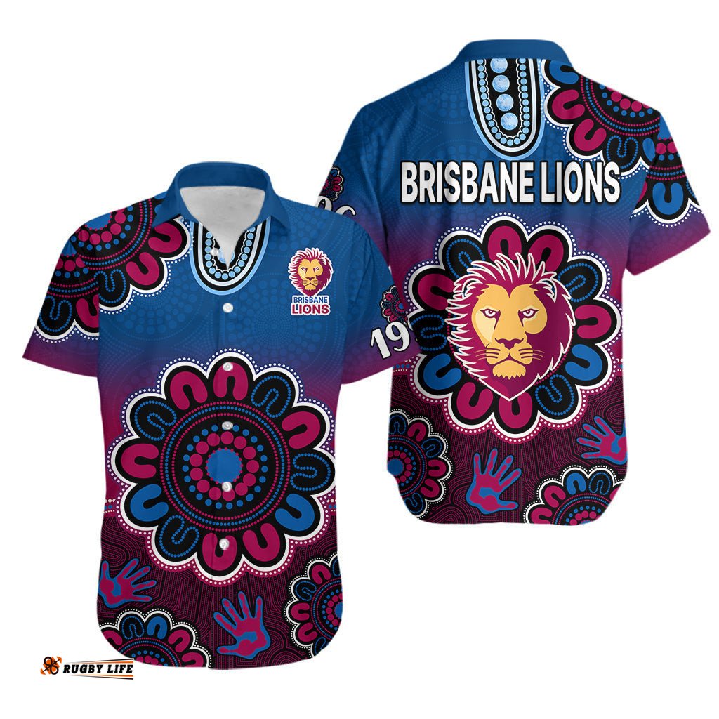 AFL Brisbane Lions 1996 Aboriginal Hawaiian Shirt