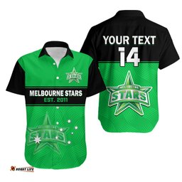 Custom Text And Number Melbourne Stars Cricket Hawaiian Shirt Est 2011 Sporty