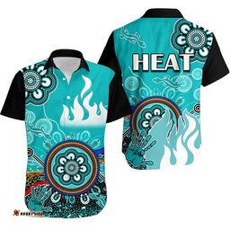 Brisbane Heat Hawaiian Shirt Cricket Indigenous Aboriginal Lizard Version