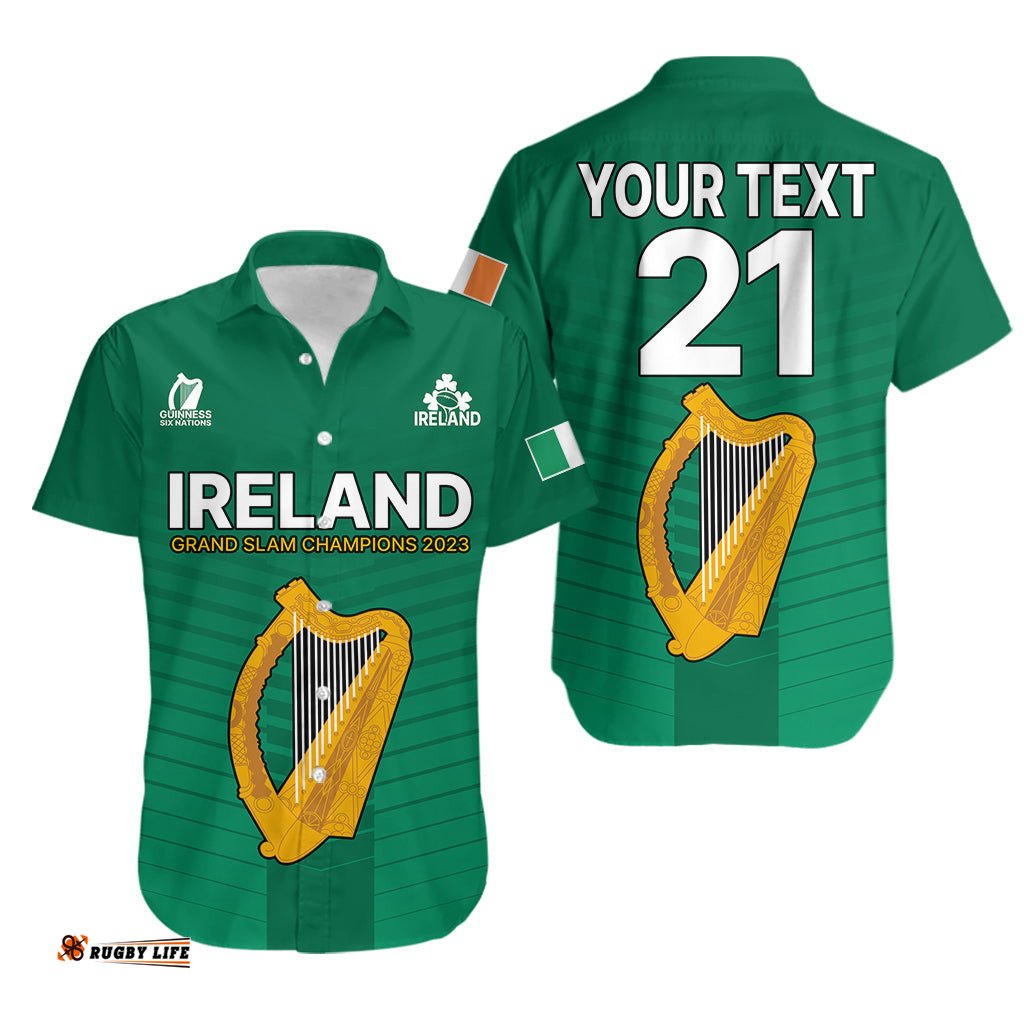 Custom Personalised Ireland Rugby Champions Guinness 6 Nations Hawaiian Shirt