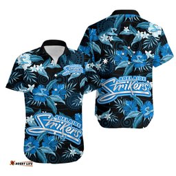 Adelaide Strikers Cricket Hawaiian Shirt Aboriginal Art Mix Tropical Flowers