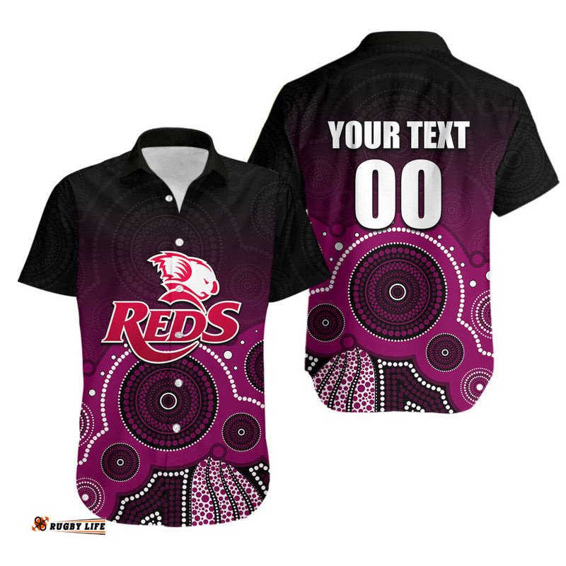 Custom Personalised And Number Super Rugby Queensland Reds Hawaiian Shirt