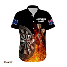 Australia Darts Fire Burning Black Style Hawaiian Shirt