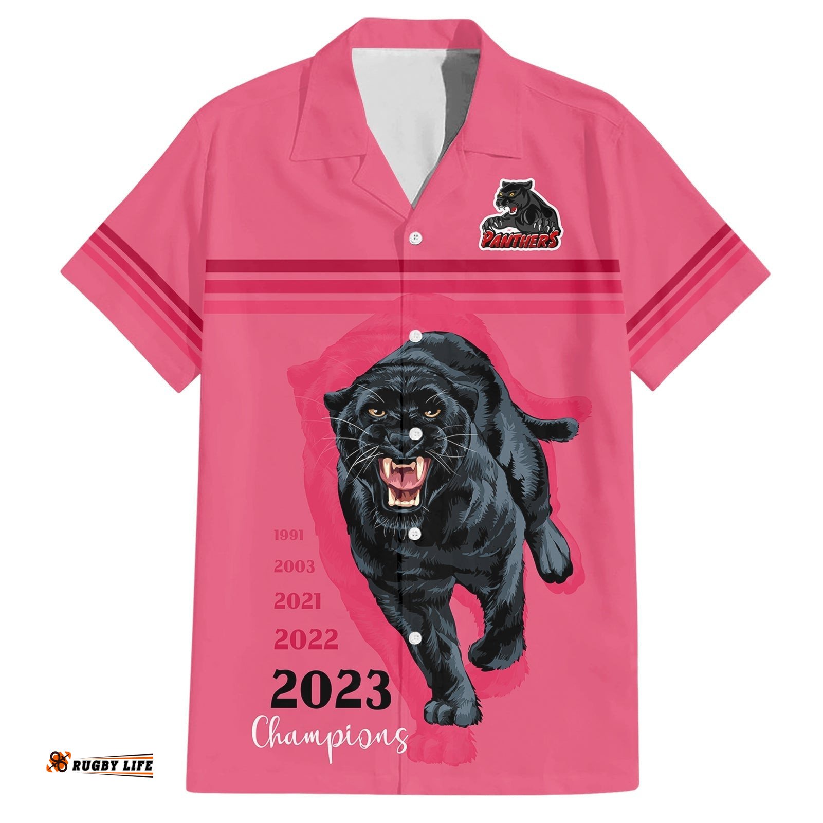 Custom Panther Premierships Hawaiian Shirt Go Champions Pink Simple Style