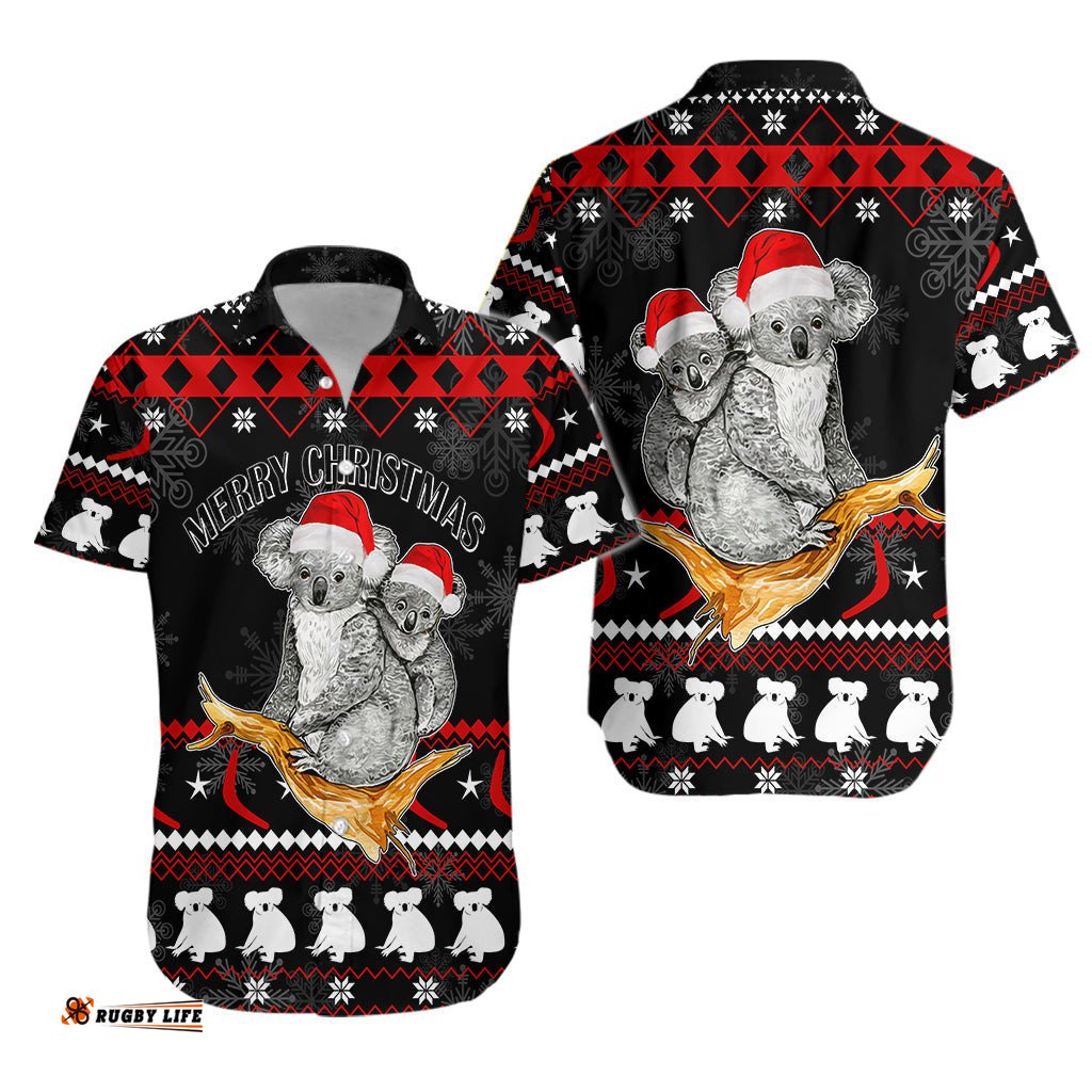 Australia Summer Christmas Hawaiian Shirt Santa Koala