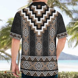 Brown Taniko Aotearoa Hawaiian Shirt Niho Taniwha Mix Poutama