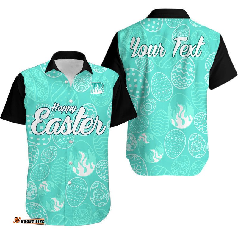 Custom Personalised Brisbane Heat Cricket Happy Easter Day Hawaiian Shirt Simple Style