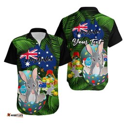 Custom Personalised Australia Easter Day Hawaiian Shirt Bilby With Eggs Tropical Style