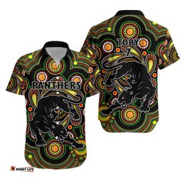 TOBY Penrith Hawaiian Shirt Panthers Indigenous Vibes, Custom Text And Number