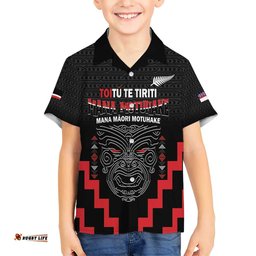 Personalised Toitu Te Tiriti Mana Maori Motuhake Hawaiian Shirt Aotearoa Haka Face Mix Poutama Art